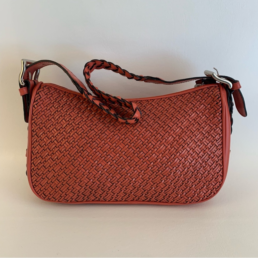 Talbots Red Woven Leather Handbag - Picture 3 of 8